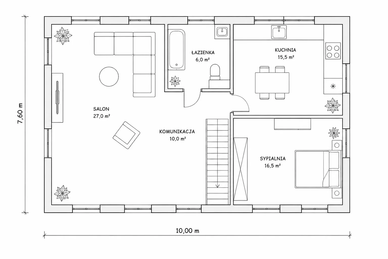 Rzut lokalu Loft w dawnej przedzalni